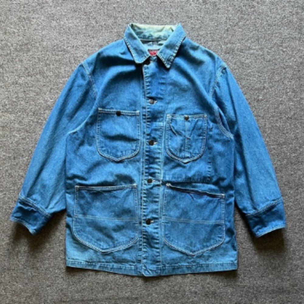 Vintage H.W. Carter & Sons Railroad Denim Chore Work Jacket Watch The Wear Small